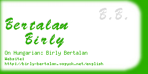 bertalan birly business card